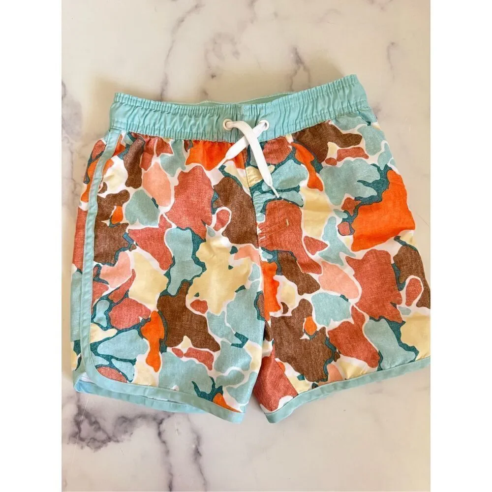 Art class 6/7 small ocean reef camo swim trunks camouflage little boys blue oran